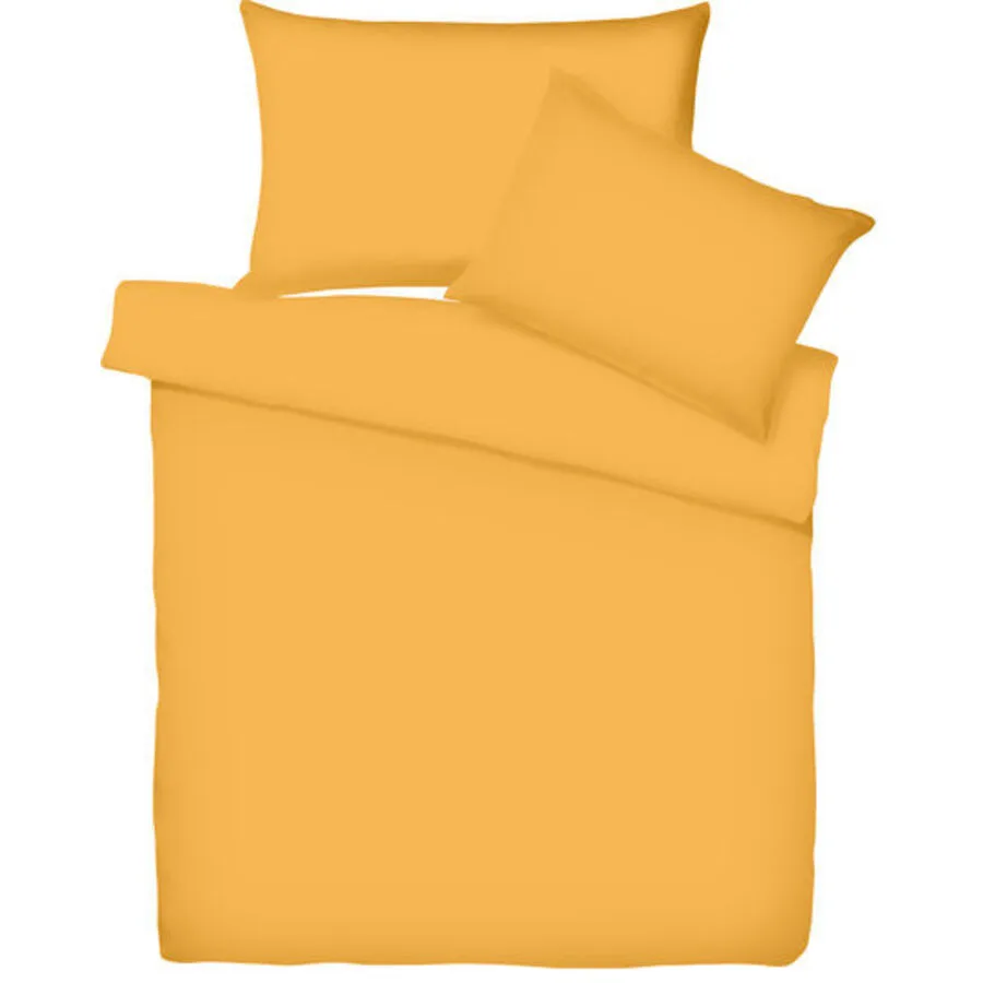 Living Home Bettwäschegarnitur Uni Orange Baumwolle 240 cm 240 cm
