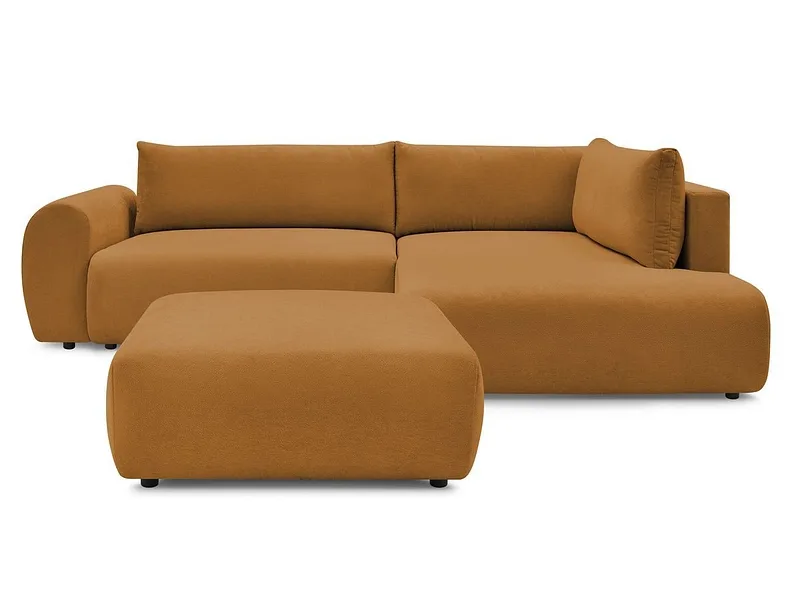Ecksofa mit Hocker BOBOCHIC LUCIEN Stoff gelb