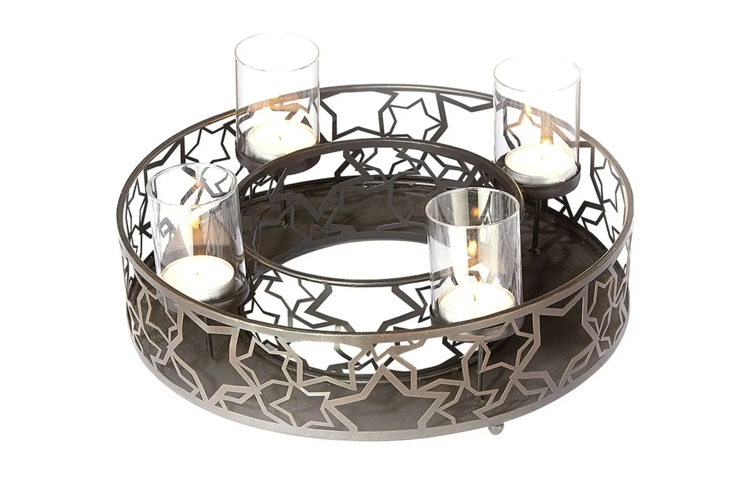 Gilde Kerzenleuchter Stars, Metall, Braun D: 41 cm | Schubiger Möbel