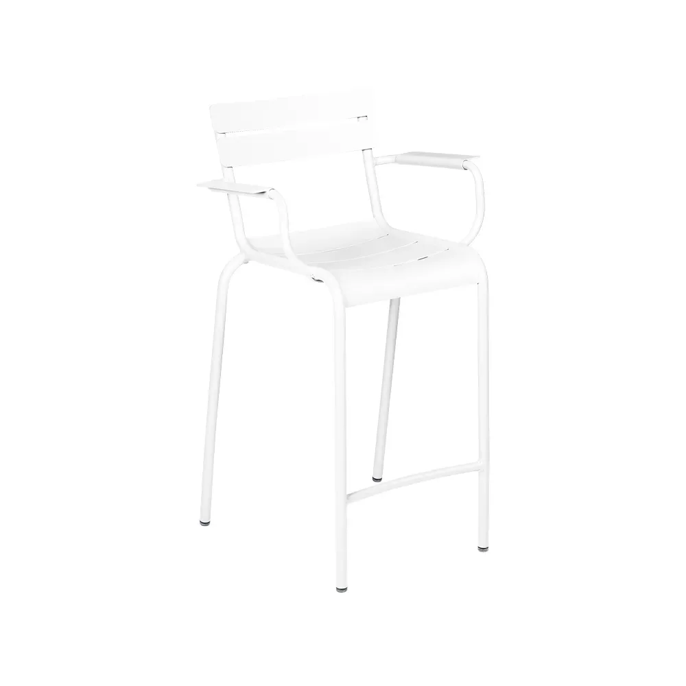 Fermob Luxembourg barstol med armstöd Cotton white (vit)