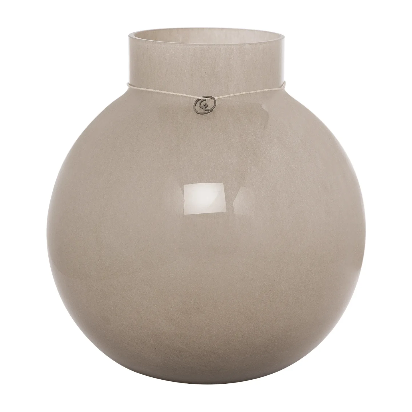 ERNST Ernst Glasvase rund beige H22cm Ø21cm