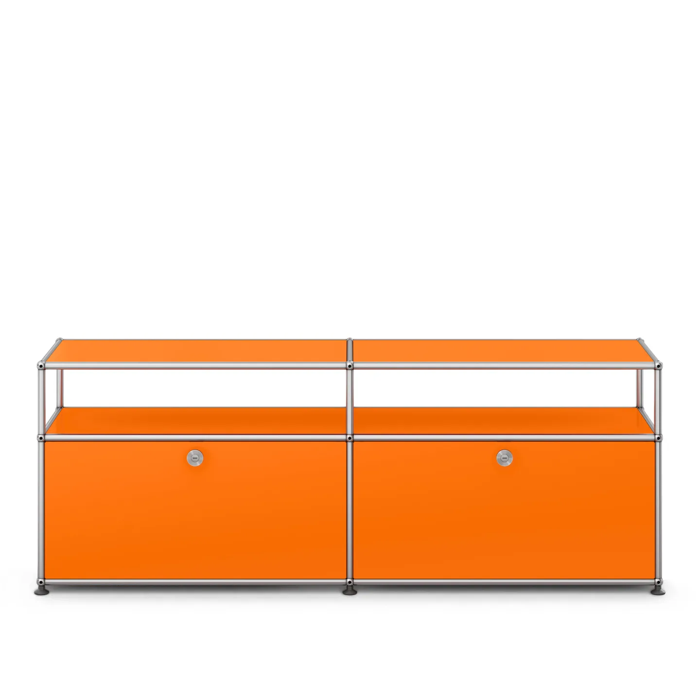 USM - USM Haller O2 Pure Orange - TV-bänkar - Fritz Haller & Paul Schärer - Orange - Metall