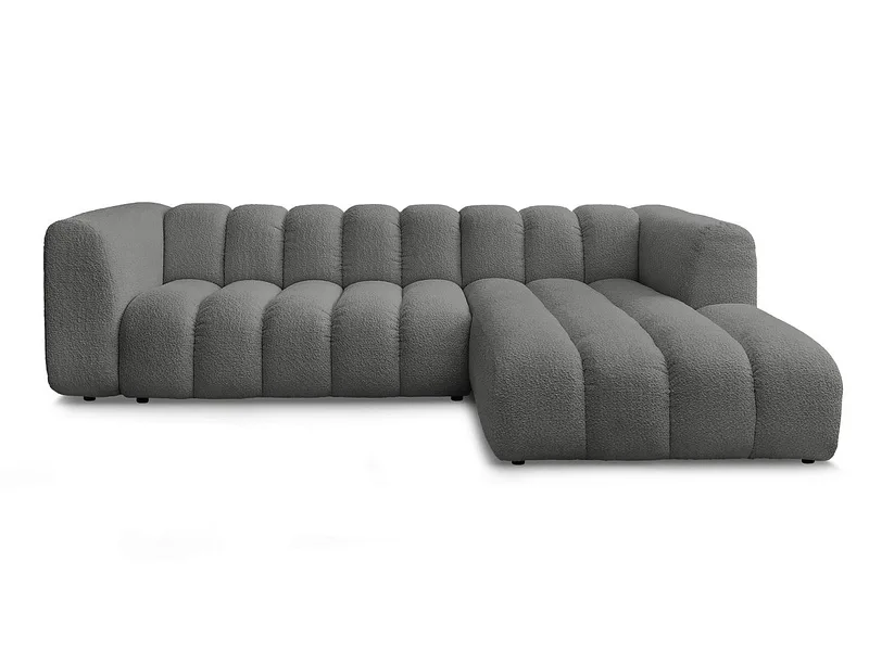 Ecksofa BOBOCHIC TALIA Boucle-Stoff dunkelgrau