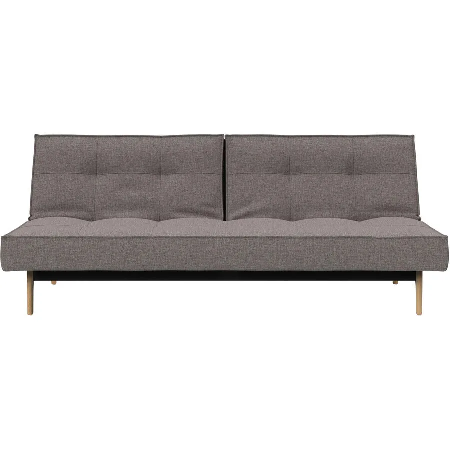Bettsofa Split graubeige Stoff B 210 T 96 cm Ausklappbar