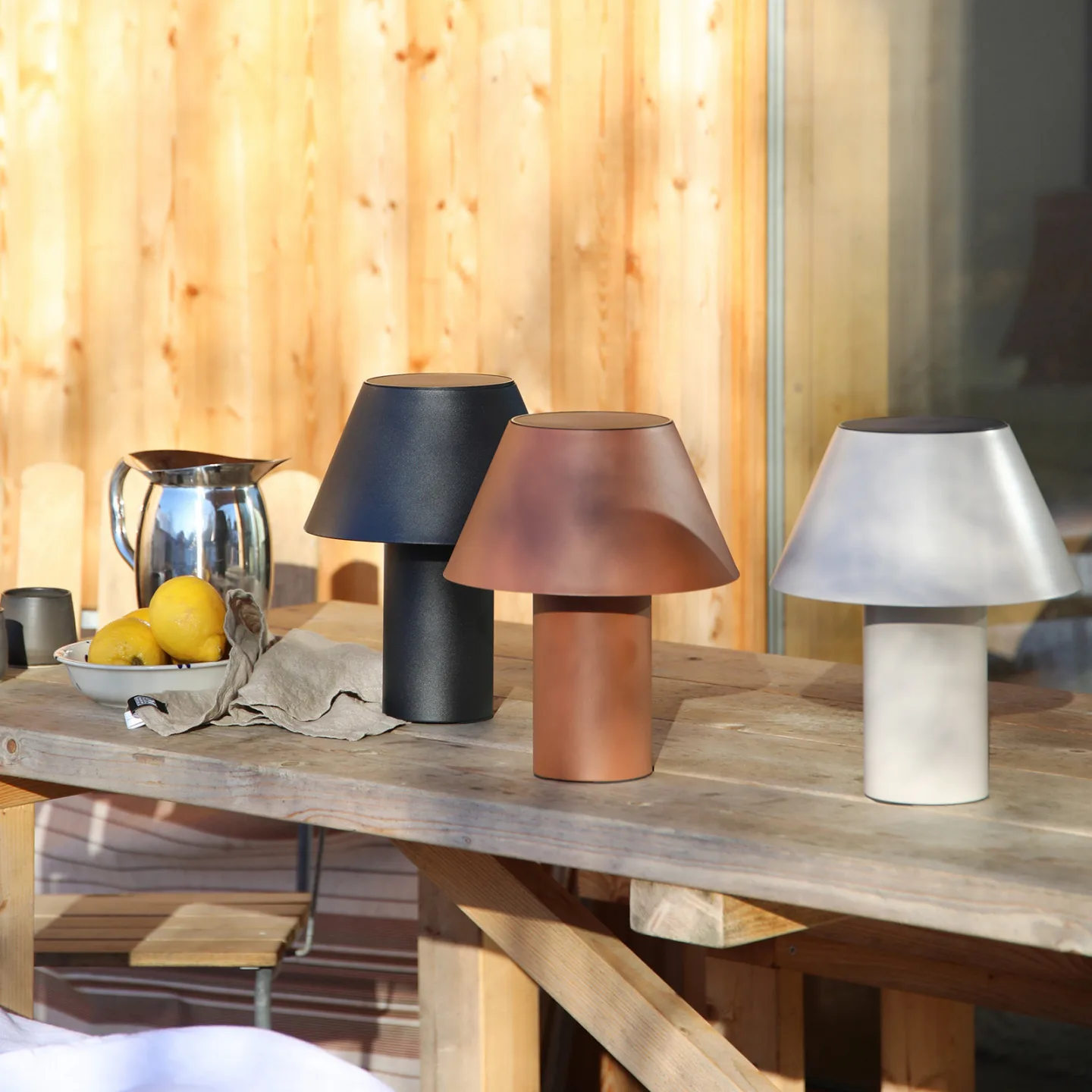 Vivo LED-Solar-Tischlampe, grau, IP44, Höhe 30 cm, dim. - Markslöjd - Skandinavisch - Metall - Einflammig