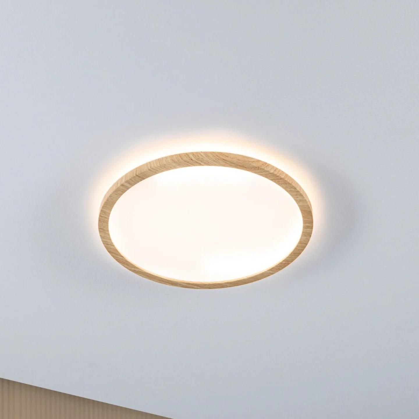 Atria Shine LED Deckenleuchte Ø29,3 IP44 Wood - Paulmann - Badezimmer - Modern - Kunststoff - Einflammig
