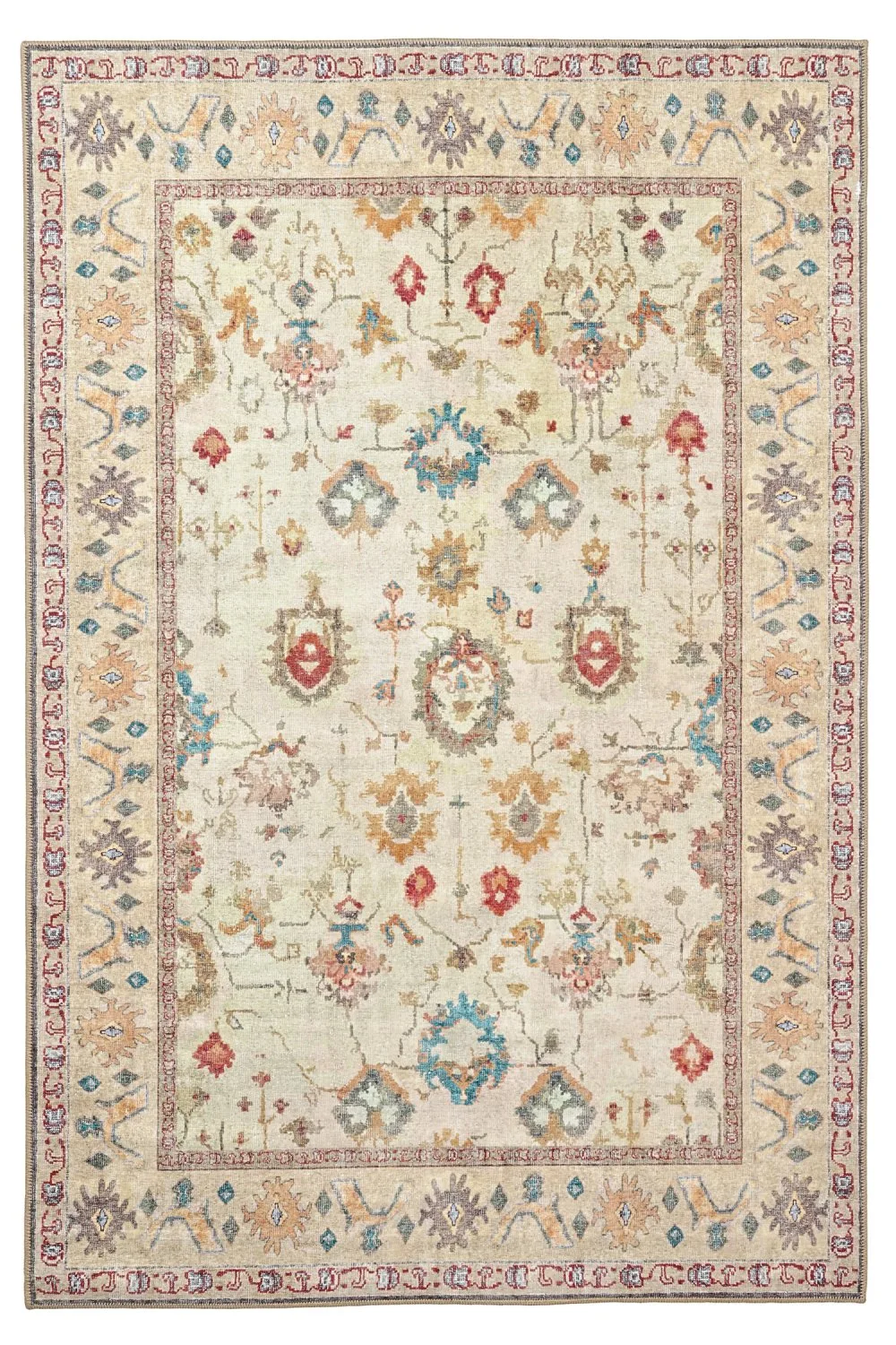 Flatvevd teppe - Adira (grå/rosa) (Størrelse: 230 x 340 cm)