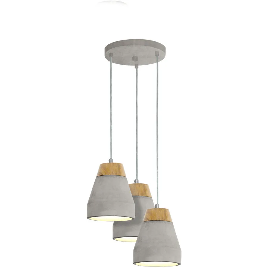 Pendellampe Tarega Braun/Grau Beton 150 cm - Farbe: Grau/braun