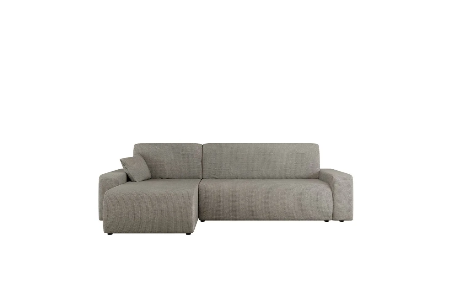 Barile Bäddsoffa med Divan 3-sits i Plysch - Grå