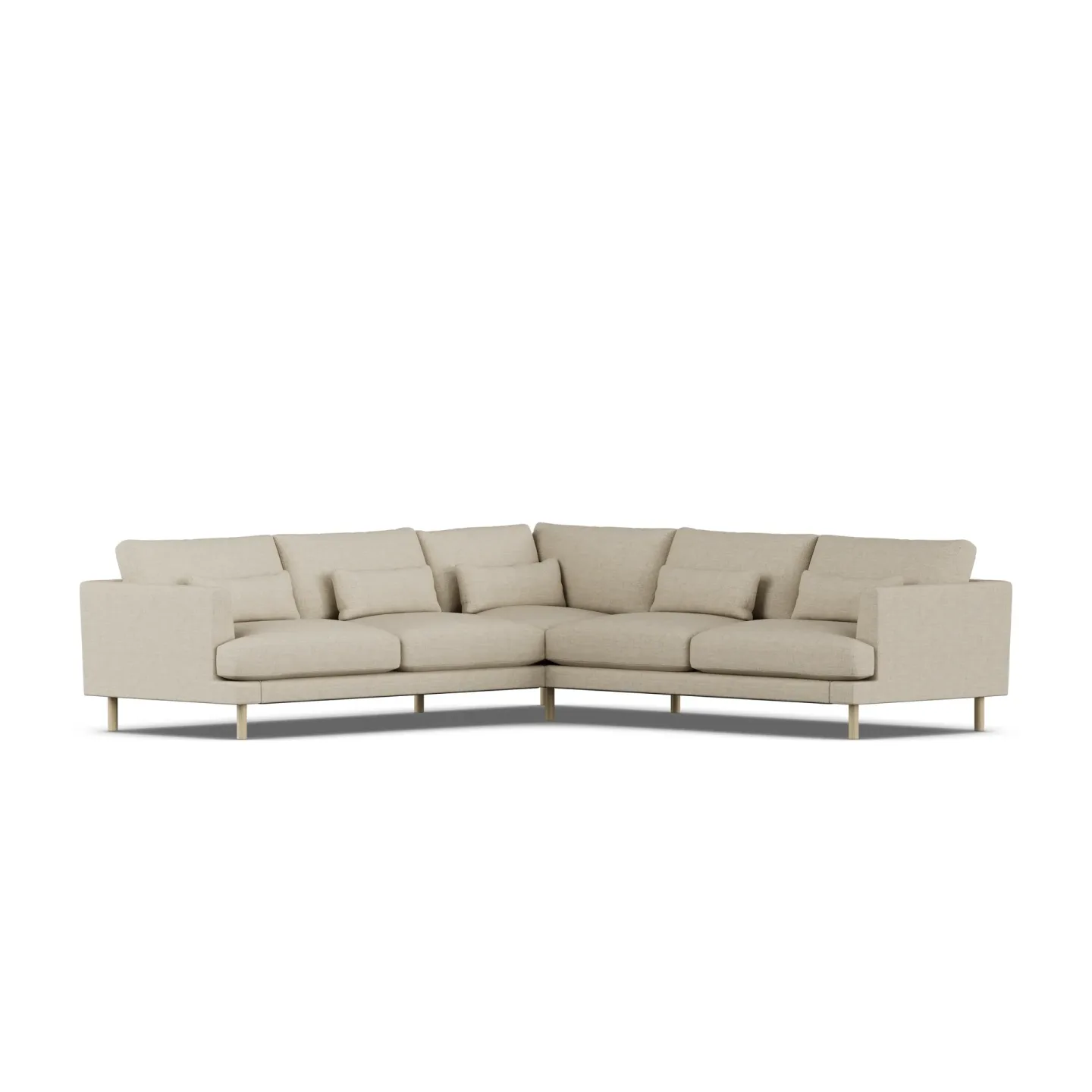 1898 Bredhult Sofa Bern Beige 0341-Eiche weiß geölt, Ecksofa F