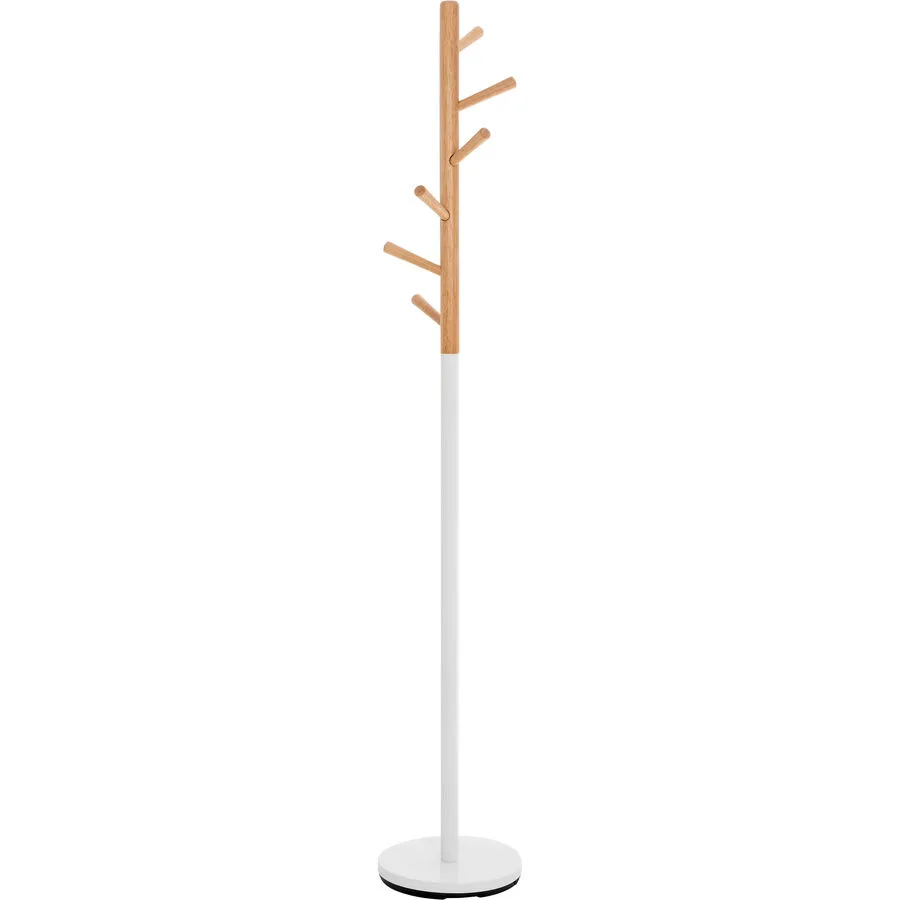MyDeal Kleiderständer Meridiani weiss/holzfarbig Buche H 182 cm