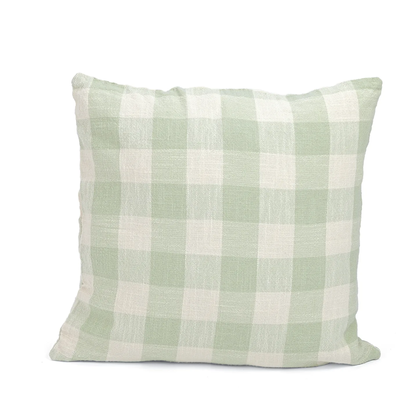 Putetrekk - Isela check cotton cushion cover (krem/lys grønn) (Størrelse: 45 x 45 cm)