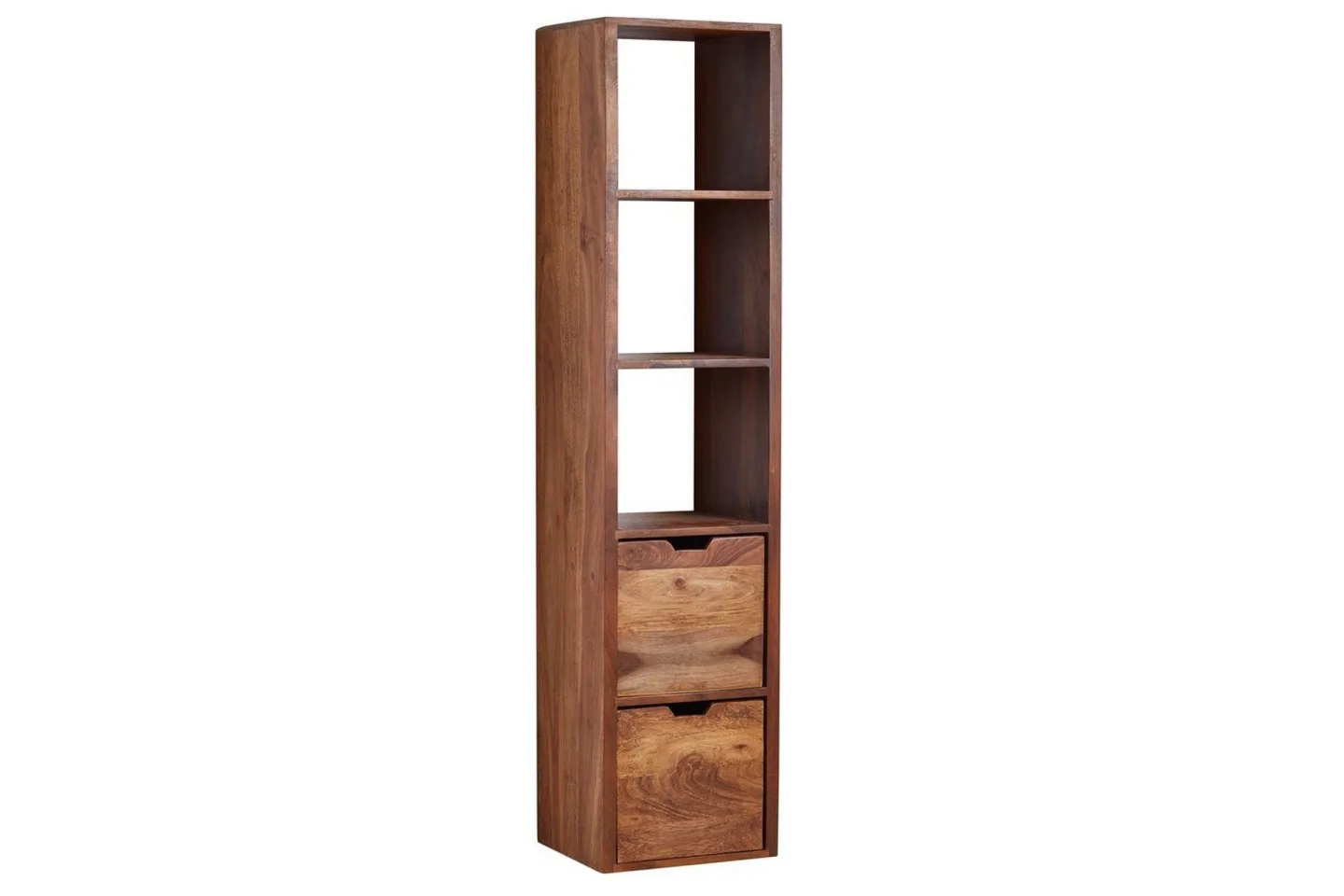 Vägghylla Wohnling Vägghylla i massivt trä, väggmonterad, 2 lådor, 150 cm, lantlig stil -
