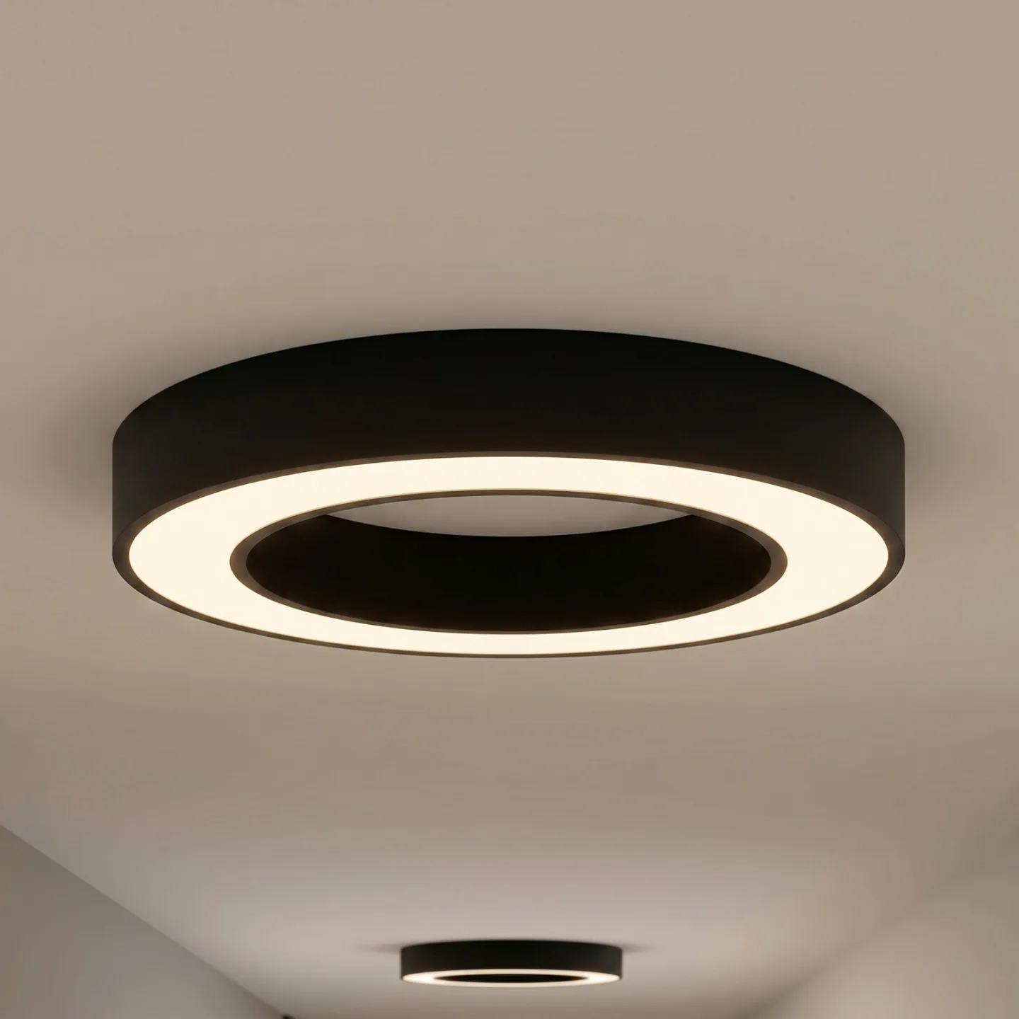 Sharelyn LED-loftlampe, sort, Ø 60 cm, dæmpbar, CCT – Arcchio - Køkken - Moderne - Aluminium - Rund