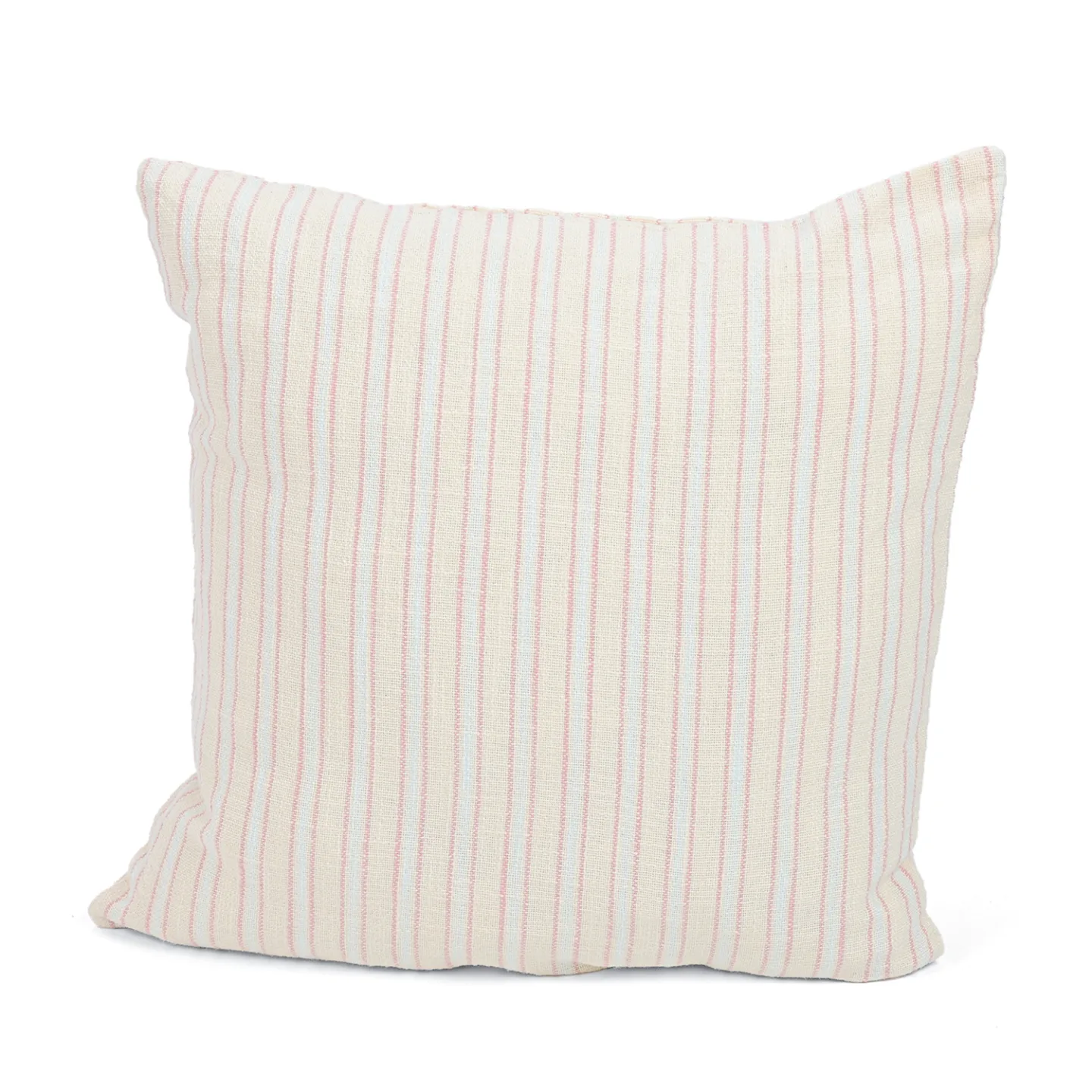 Putetrekk - Rumi stripe cotton cushion cover (krem/rosa/lyseblå) (Størrelse: 45 x 45 cm)