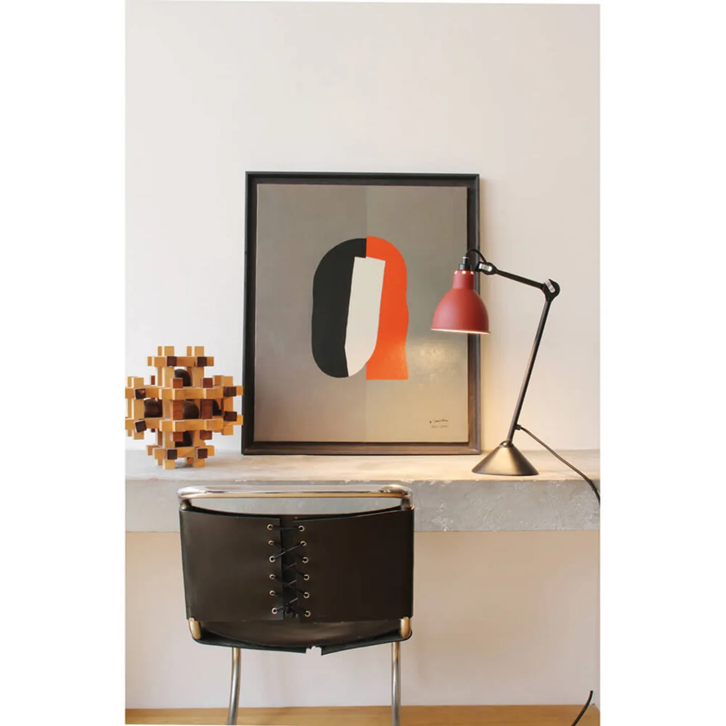 205 Bordlampe Rød/Sort - Lampe Gras - Stue - Metal