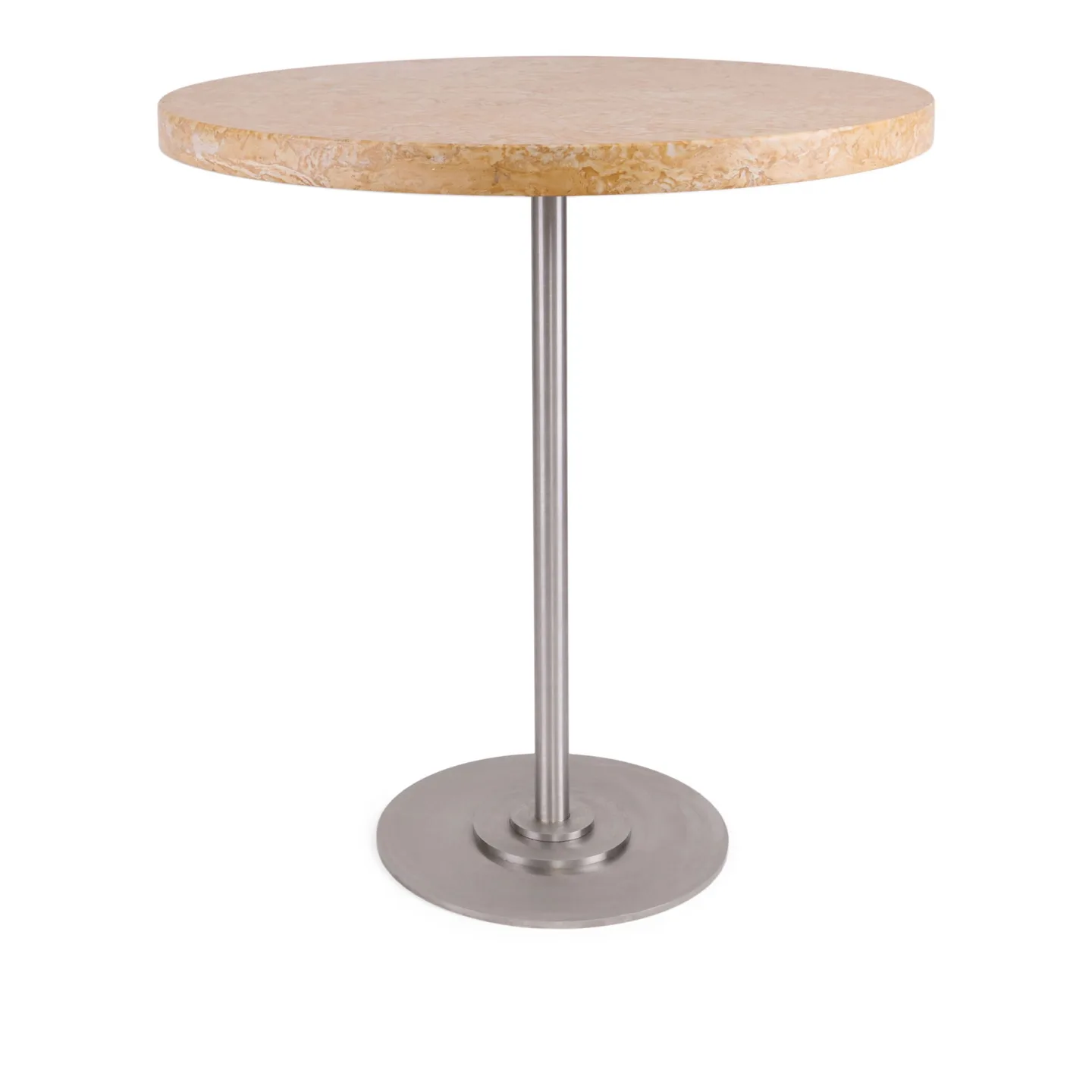 Frama - Table 57 matbord 70 cm rostfritt stål / yellow limestone - Matbord - Per Holland Bastrup - Gul - Metall/Sten
