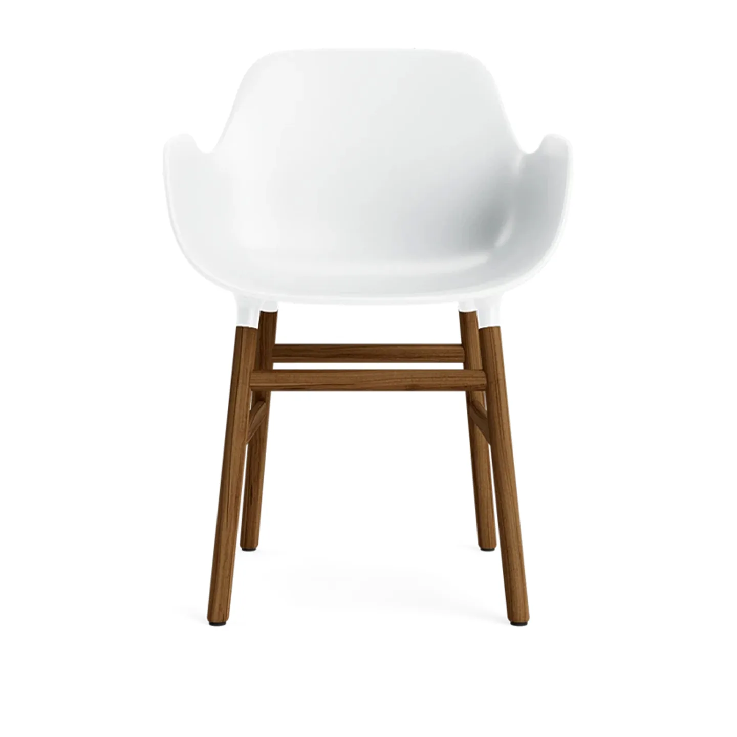 Normann Copenhagen - Form Armchair Walnut White - Matstolar - Simon Legald - Vit - Trä/Plast