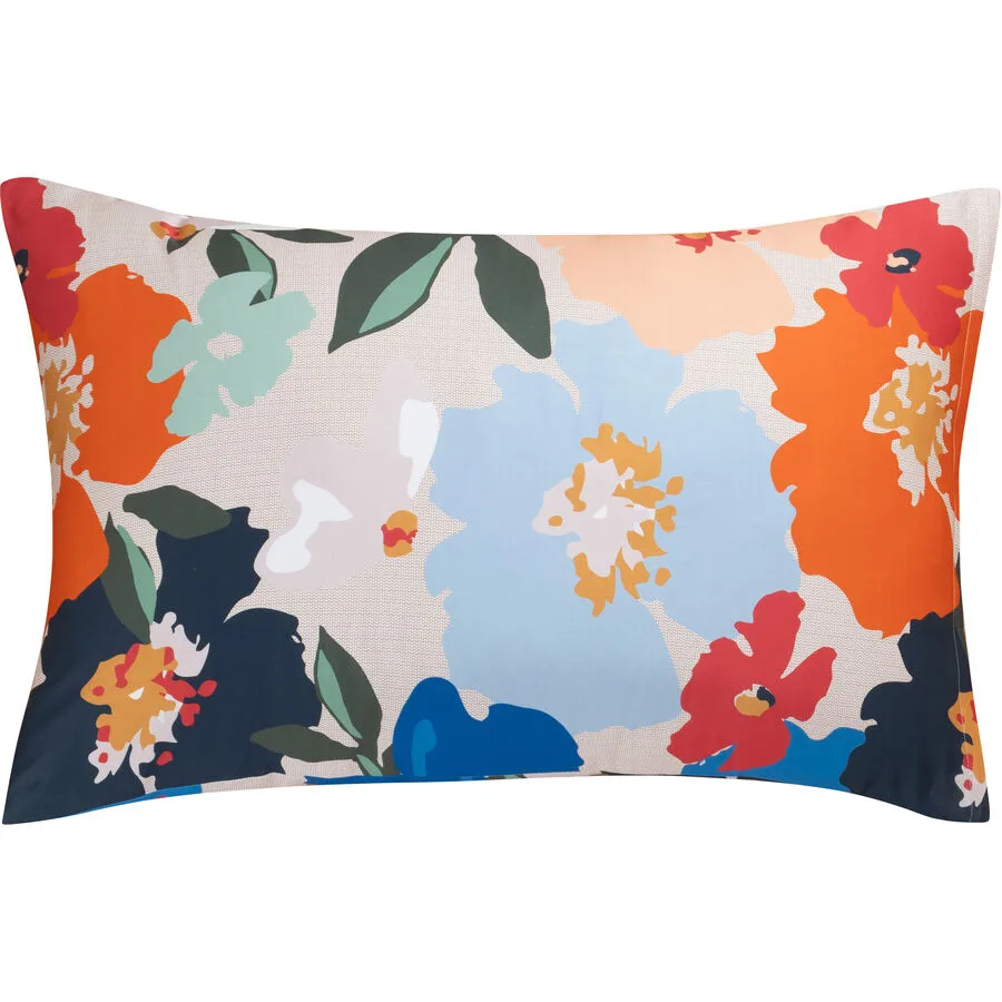 Esprit Kissenbezug Charlotte bunt Blumenmuster Baumwolle B 100 T 65 cm - Material: Baumwolle Satin