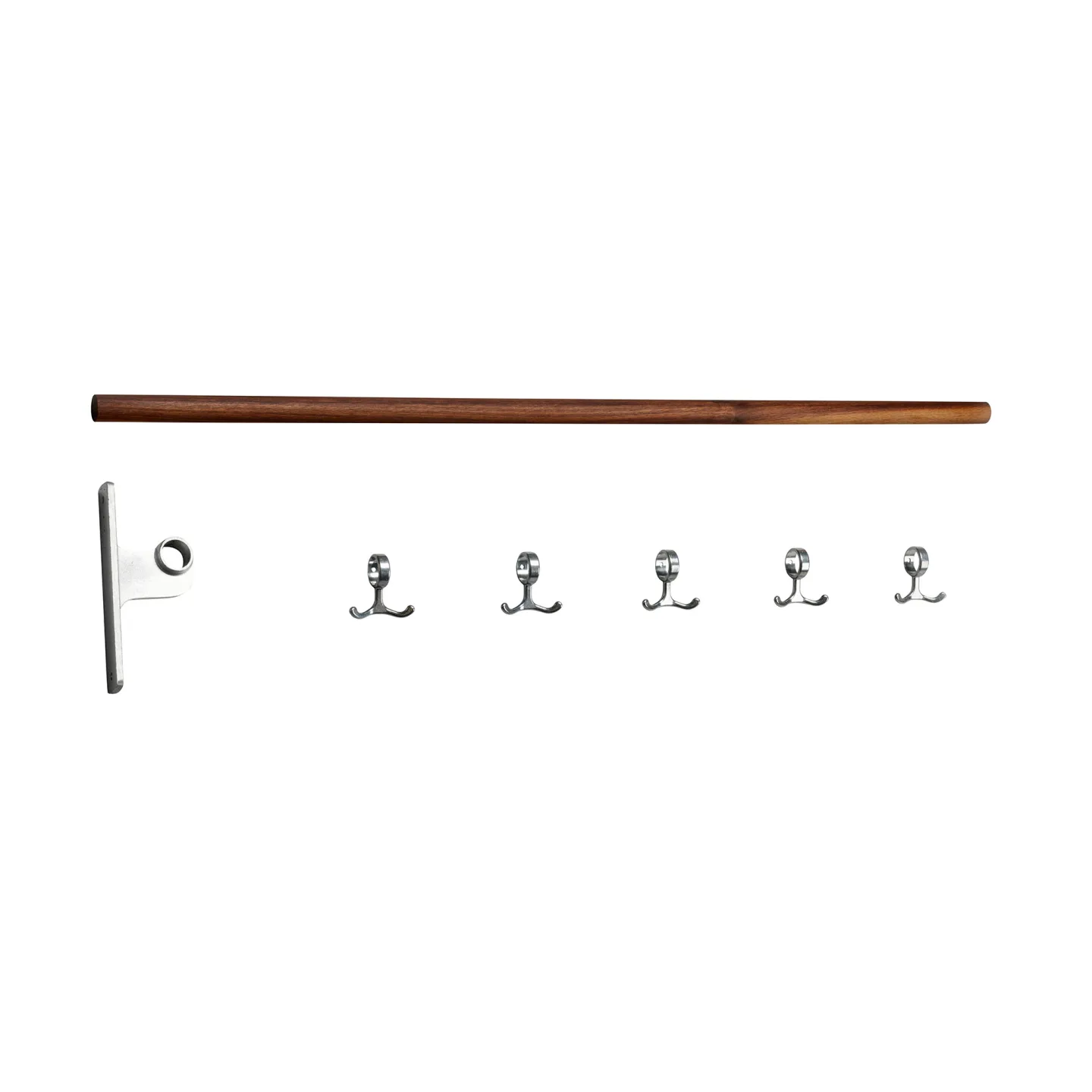 Essem Design - Nostalgi Kroklist Påbyggnad Valnöt/Alum, 100 cm - Klädhängare - Gunnar Bolin - Silver