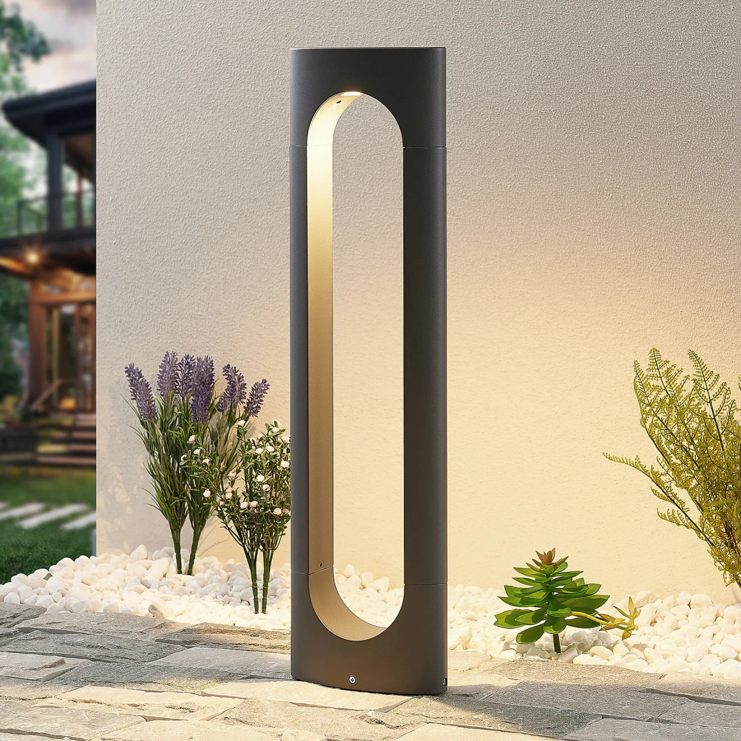 Fenti LED Gartenleuchte H65 Dark Grey - Lucande - Modern - Metall - Einflammig