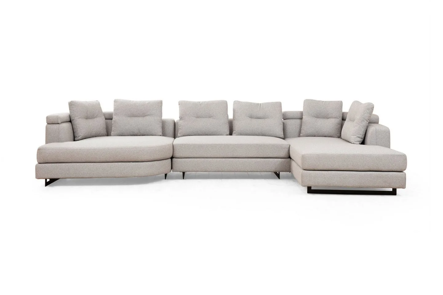 Tekawa Soffa m. Divan 4-sits - Ljusgrå