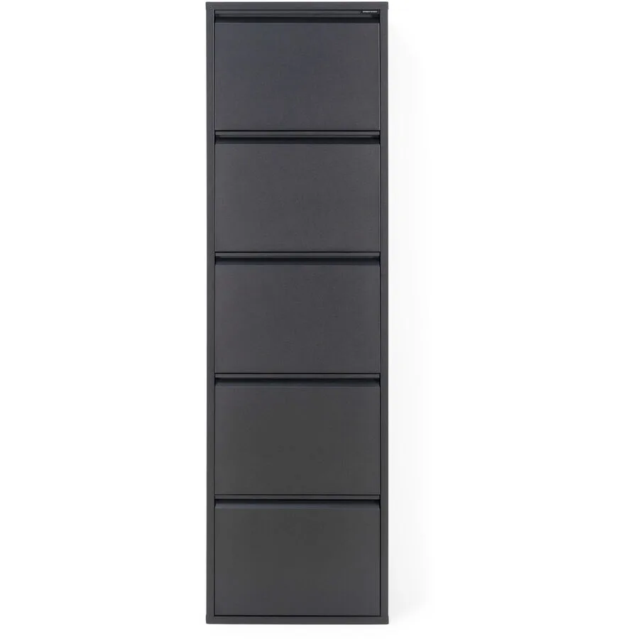 Spinder Design Schuhschrank Hesta Schwarz Stahl 50 cm 169 cm