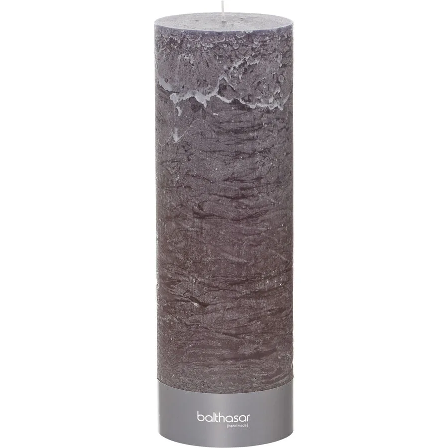 Balthasar Kerze Rustico dunkeldunkelgrau H30 cm D10 cm, Brenndauer 250h - Material: Wachs