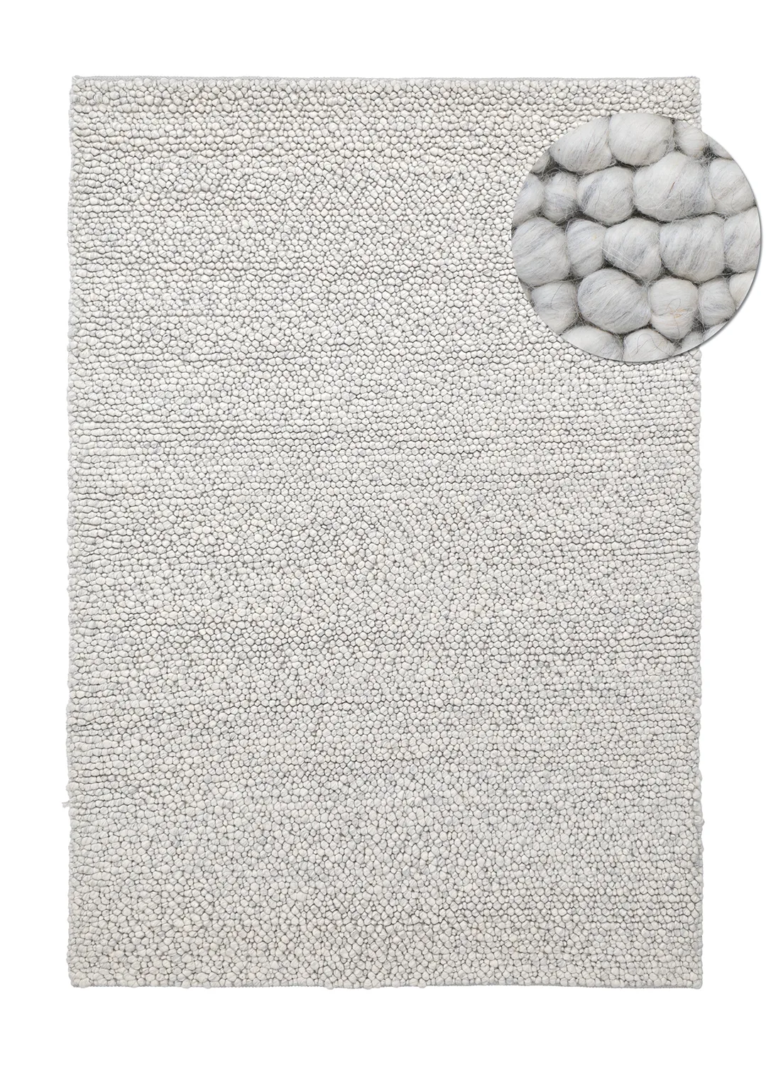 Ullteppe - Sala Irregular Wool Bubble (lys grå melert) (Størrelse: 80 x 150 cm)