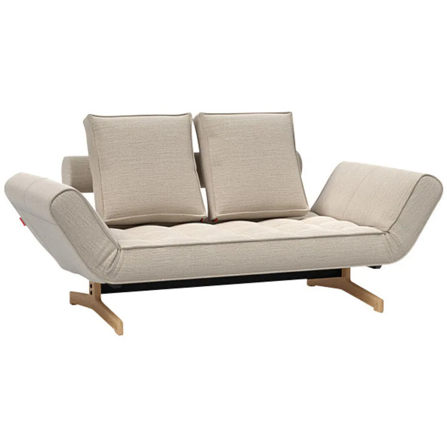 Innovation Bettsofa Ghia Sand, Natur Stoff, Holz, Metall B 210 T 80 cm