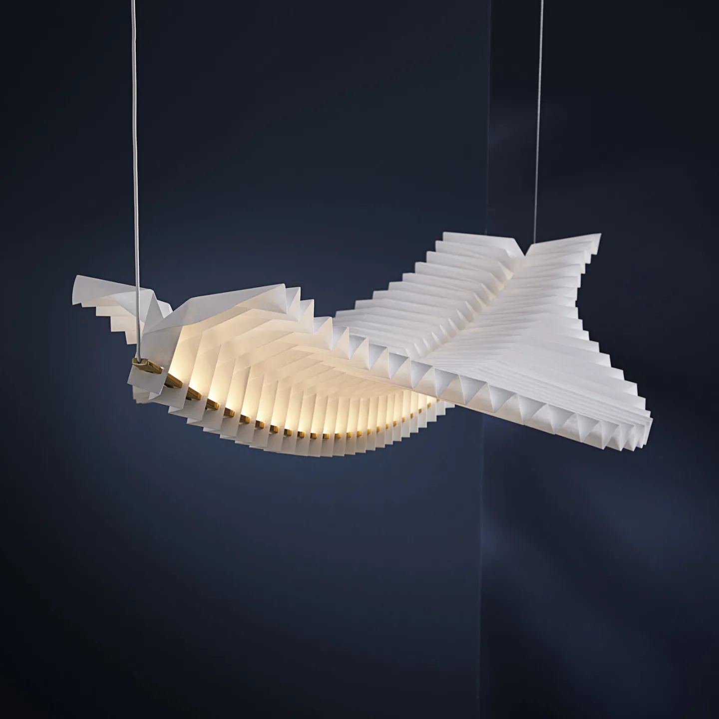 Sora Pendelleuchte Solid Brass/White - Frandsen - Wohnzimmer - Design - Papier / Karton - Einflammig