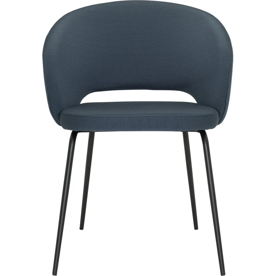 Stuhl Luvio Blau, Schwarz Polyester Stoff, Stahl