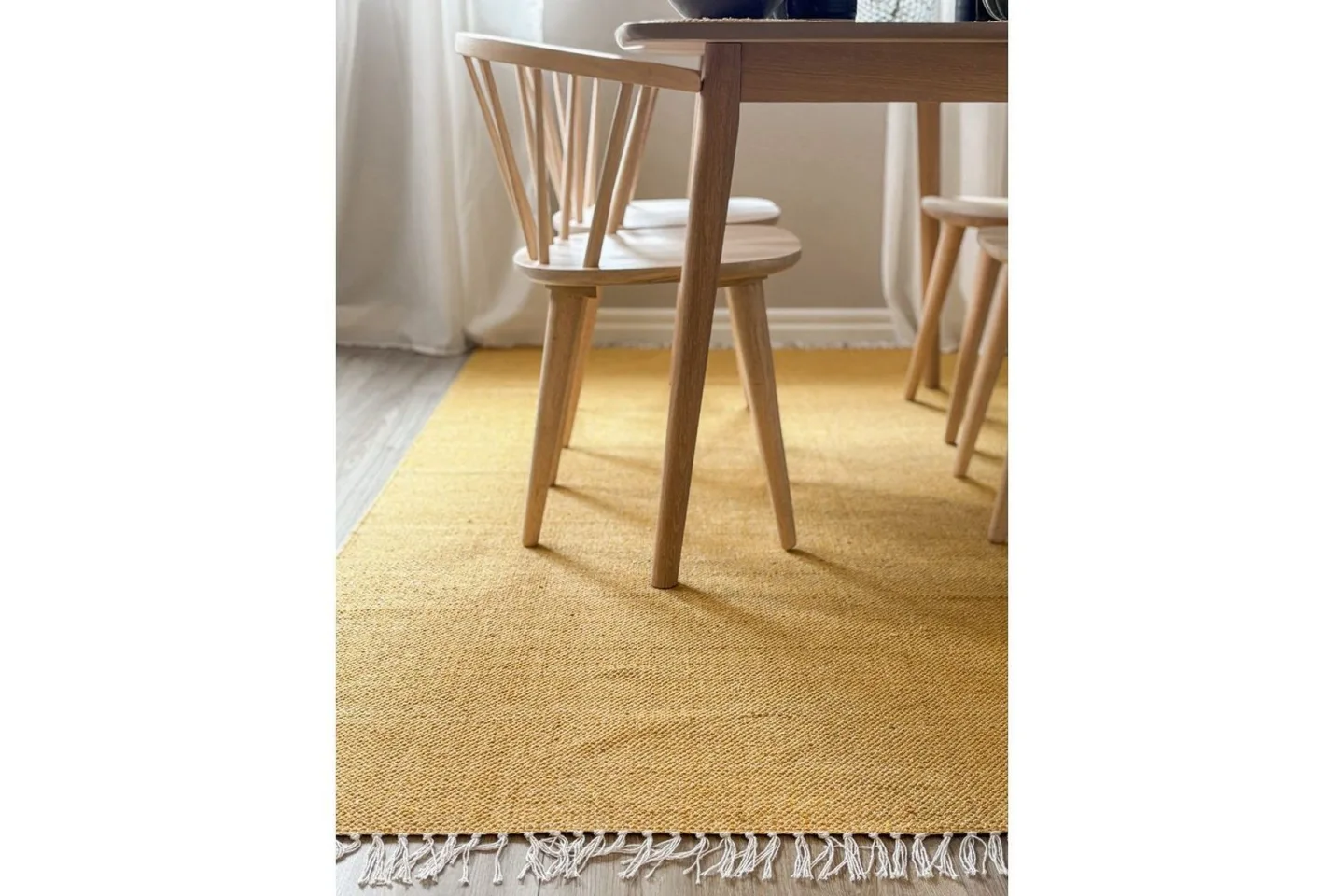 Garnmatta Line - 130x190 cm, Gul