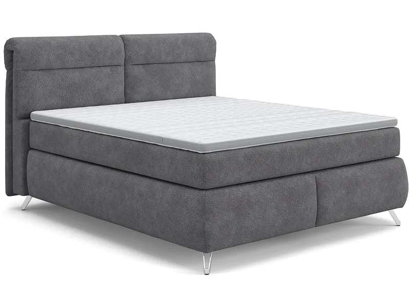 Boxspringbett SWISS HOME STYLE AMBER dunkelgrau 160x200cm flexibel / halbfest