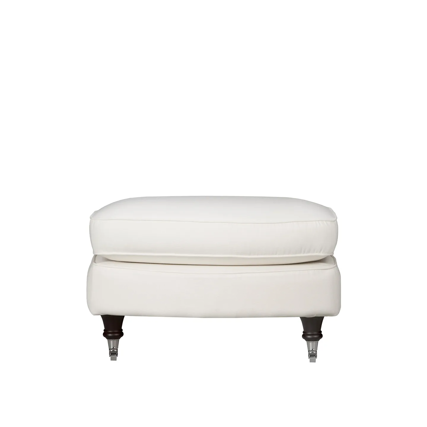 Englesson - Howard Stool Medium Loose Cover 74W X 50D X 44H, PG 2 Geneva Chalk 2854/67 - Sittpuffar - Vit - Metall/Trä/Textilmaterial/Syntetiskt