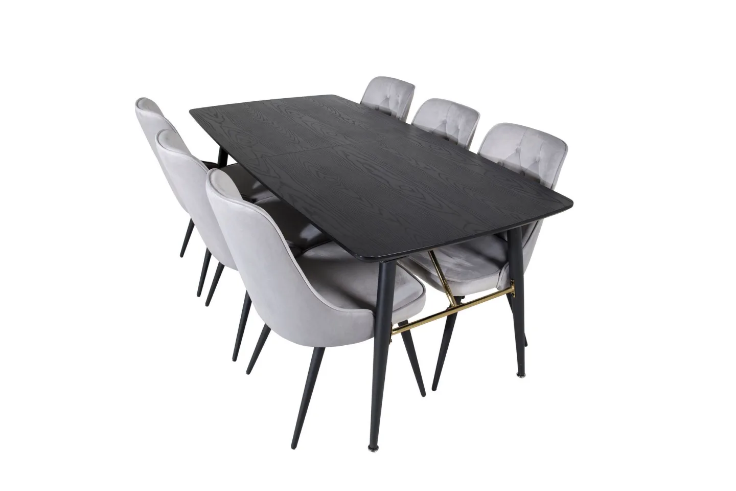 Irunea Matbord 180 cm med 6 st Valera Lyx Sammetstol -