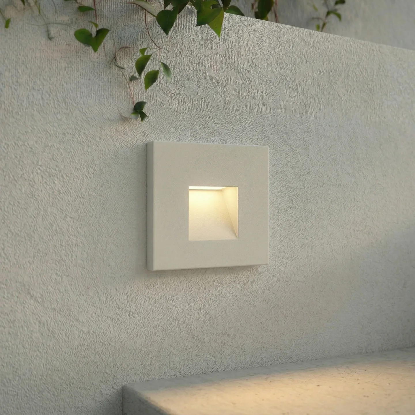 Alune LED-Wandeinbauleuchte, eckig, weiß, IP65 8 x 8 cm - Lindby - Modern - Aluminium