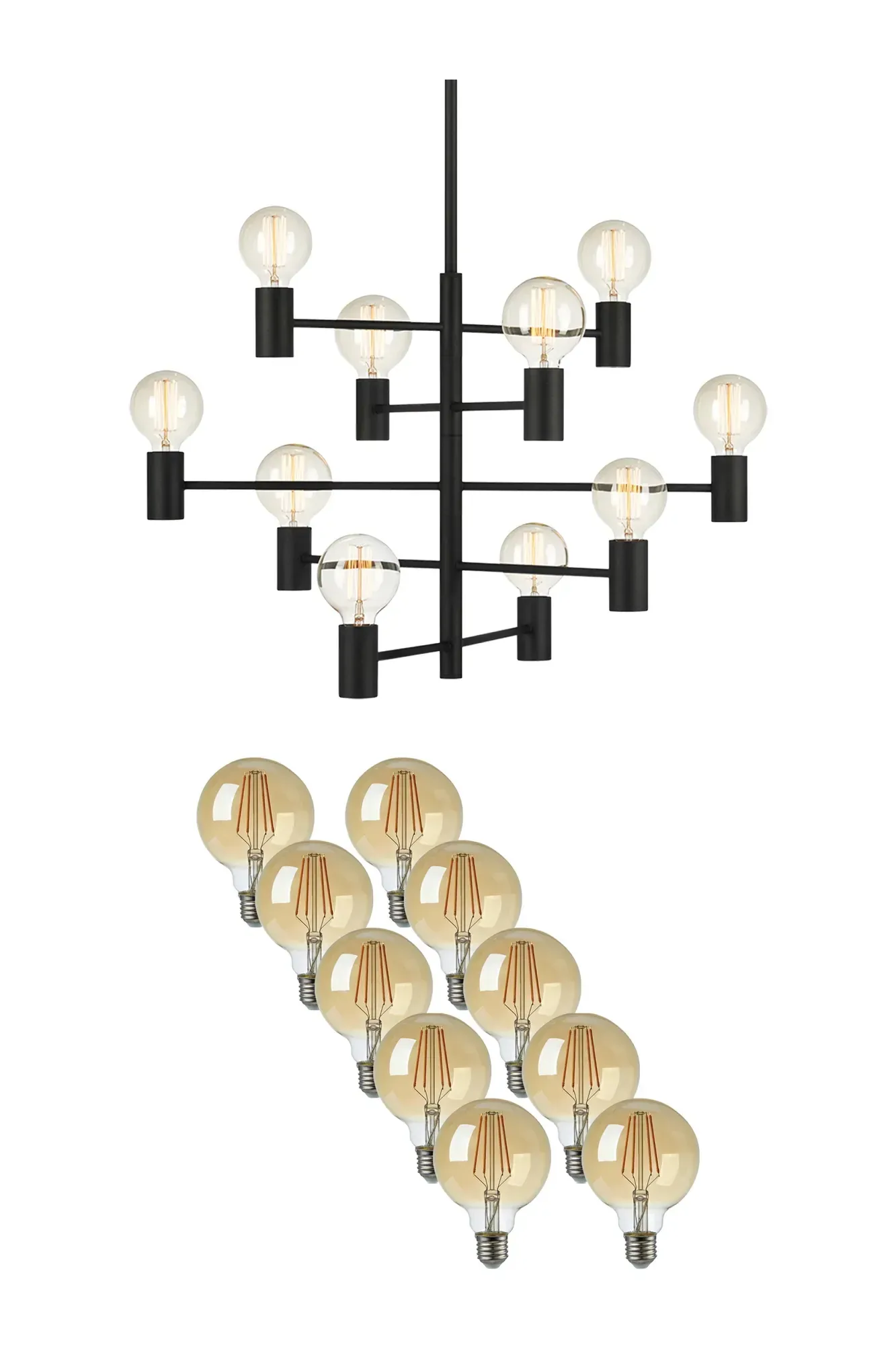 Paris Deckenlampe Schwarz + Leuchtmittel