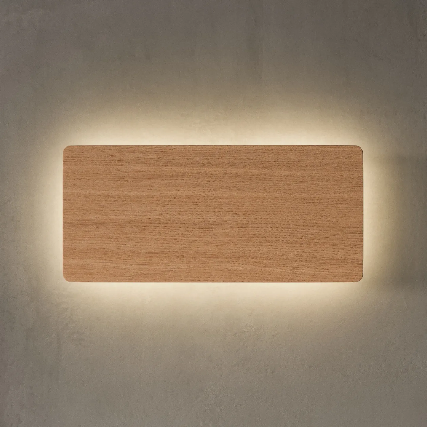 Tavola Wandleuchte 35 x 16 cm Eichenholz - Envostar - Wohnzimmer - Eckig