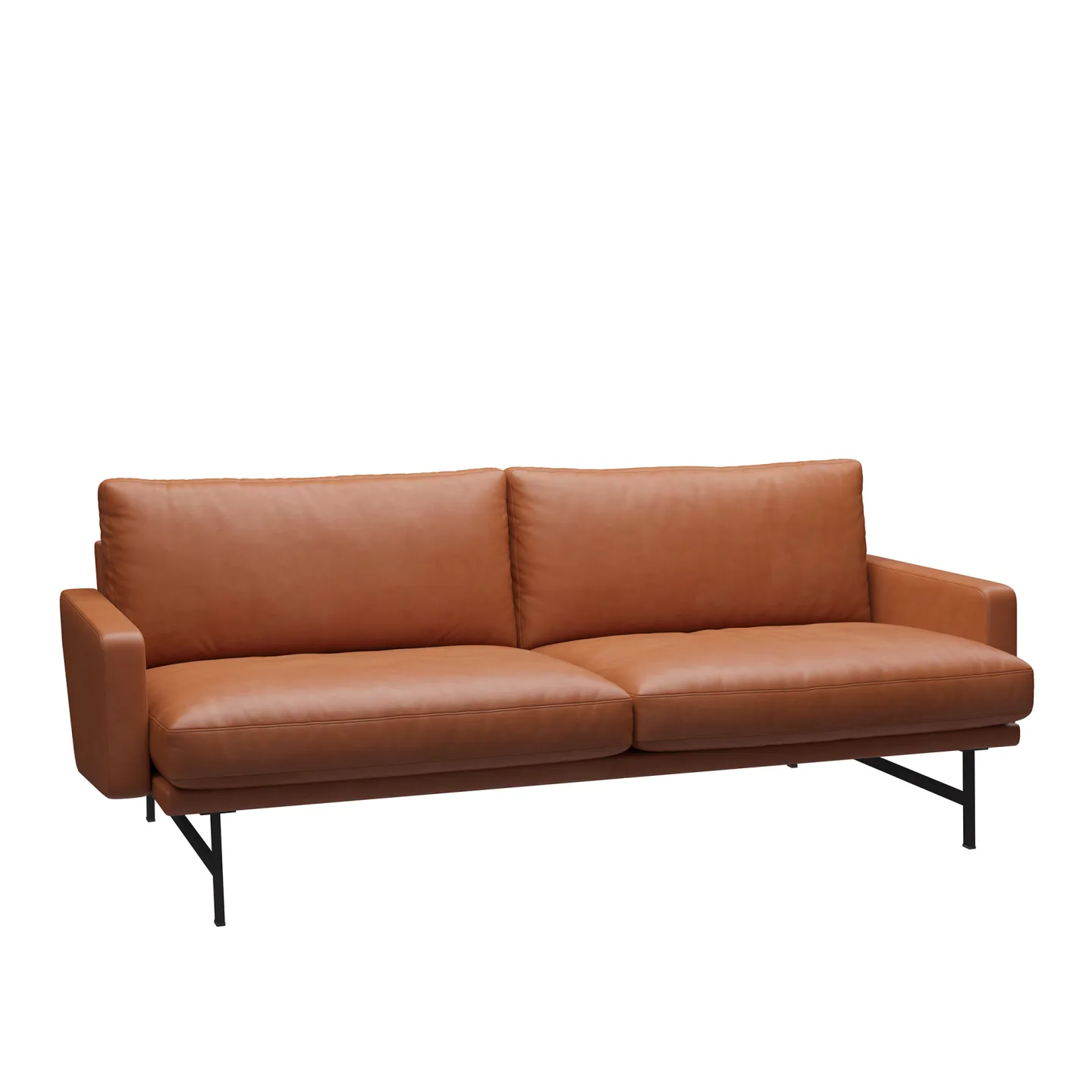 Fritz Hansen - PL112 Lissoni 2-sits, Läder, Elegance Walnut - Soffor - Piero Lissoni - Brun
