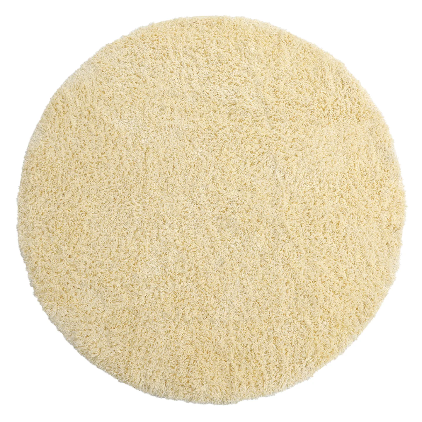 Rundt teppe - Combarro Solid Cotton Shaggy (lysegul) (Størrelse: Ø 160 cm)