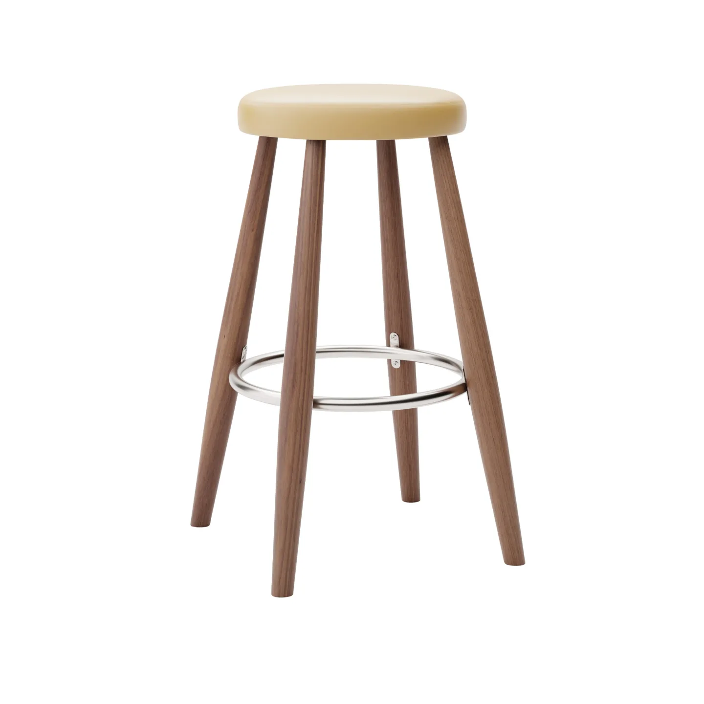 Carl Hansen - CH58 Low Stool, Oljad Valnöt, Lädergrupp B Thor - 325 - Barstolar - Hans J. Wegner - Träfärgad - Läder/Metall/Trä