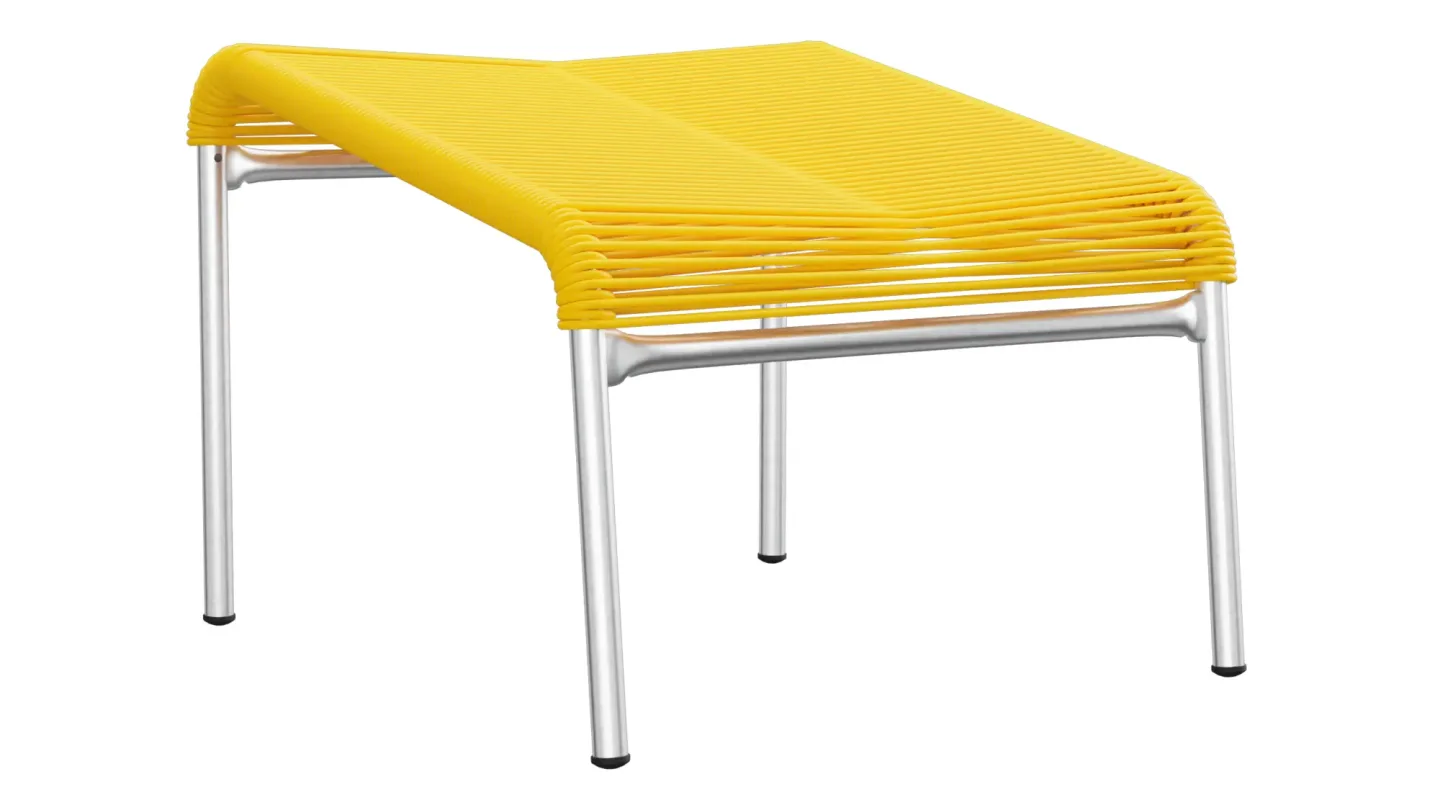 Schaffner Spaghetti-Fuss-Hocker Säntis Feuerverzinkt Gelb | Schubiger Möbel