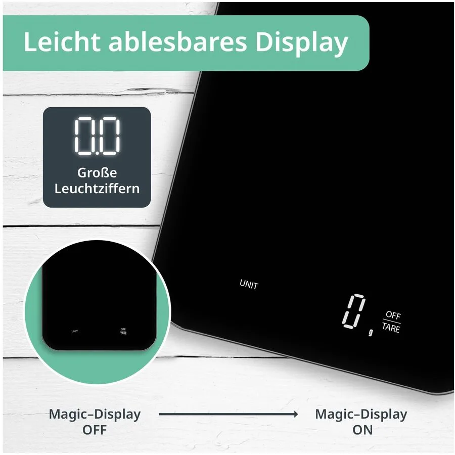 Küchenwaage ADE Schwarz Glas B 23 cm
