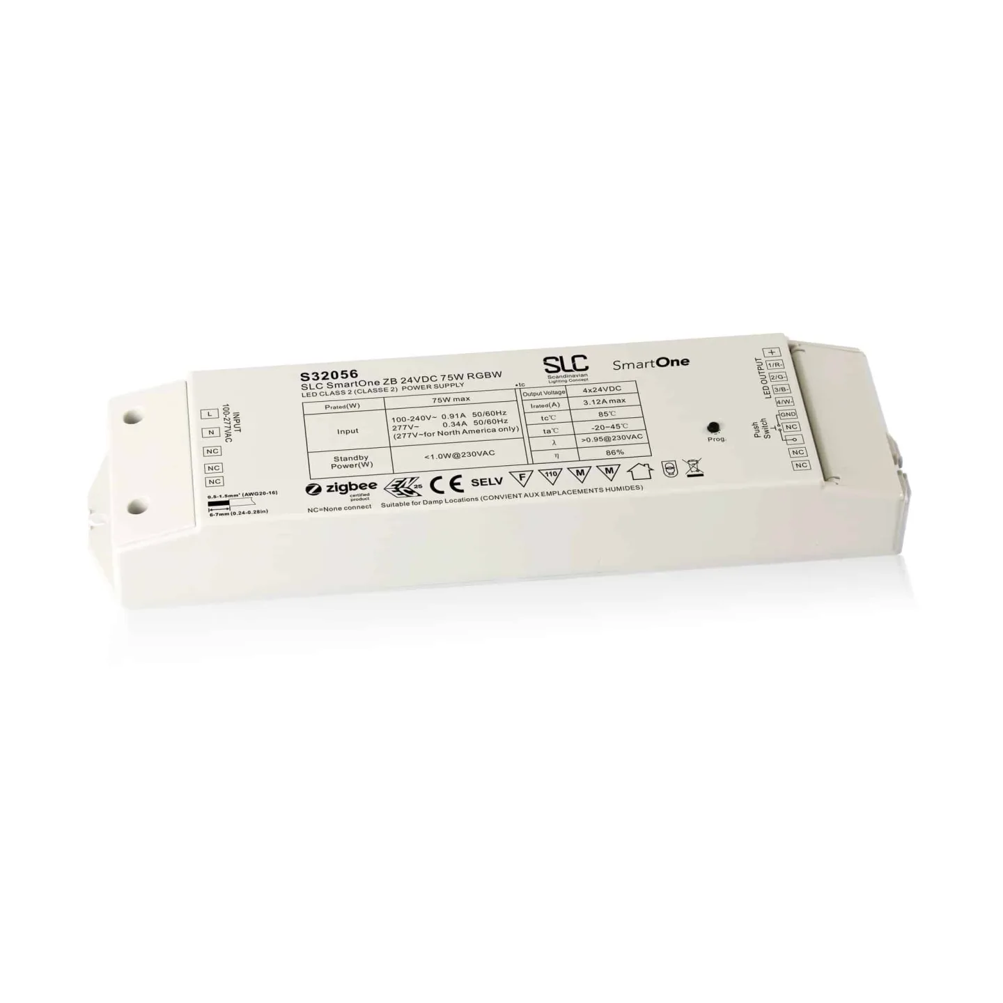 SLC SmartOne Driver 24V RGBW 75W Zigbee/PushDim IP20
