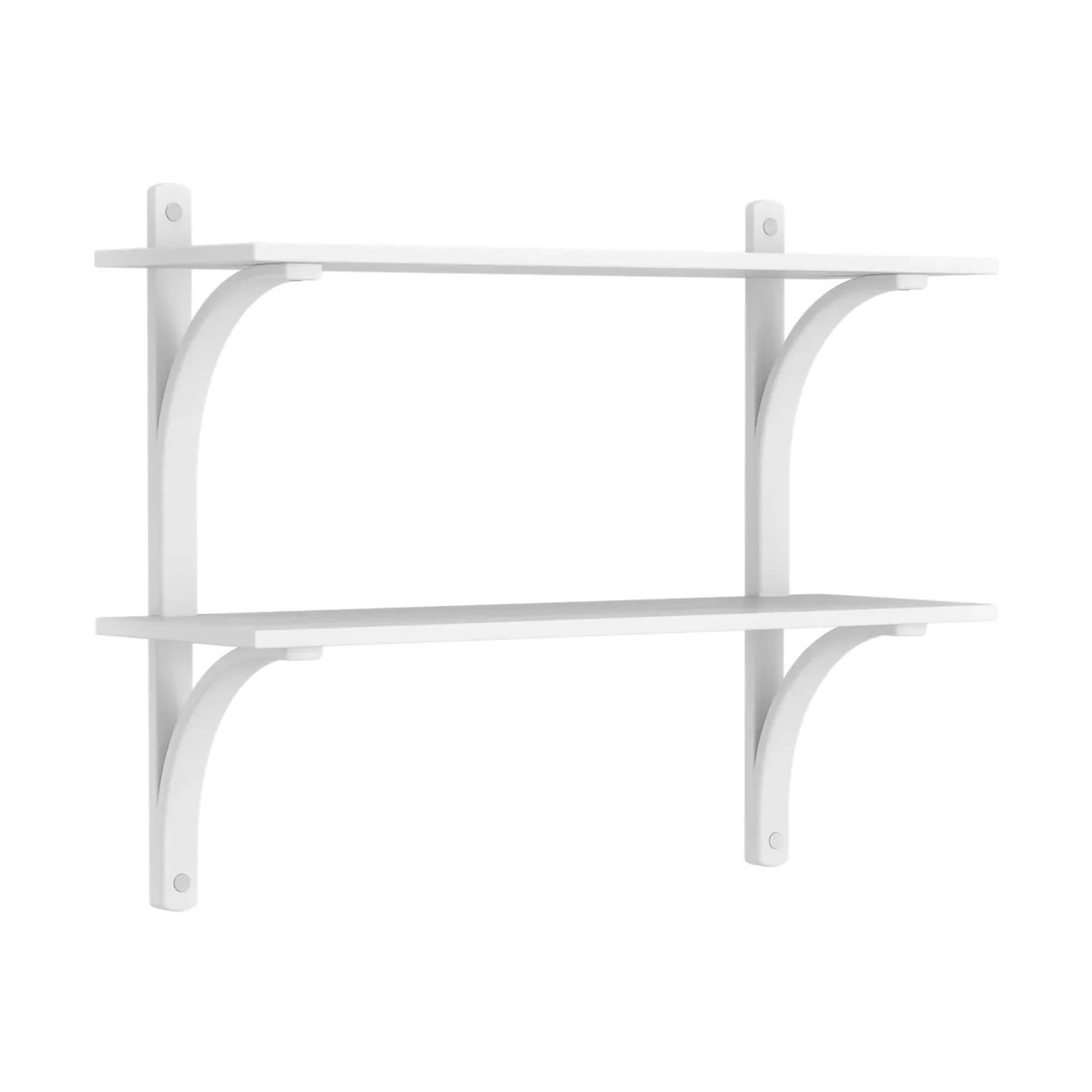 Swedese Levi Regal Weiß Esche–Edelstahl, 2 Regalböden, 90 cm