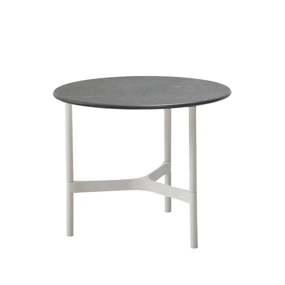 Cane-line Twist soffbord small Ø45 cm Fossil grey-white