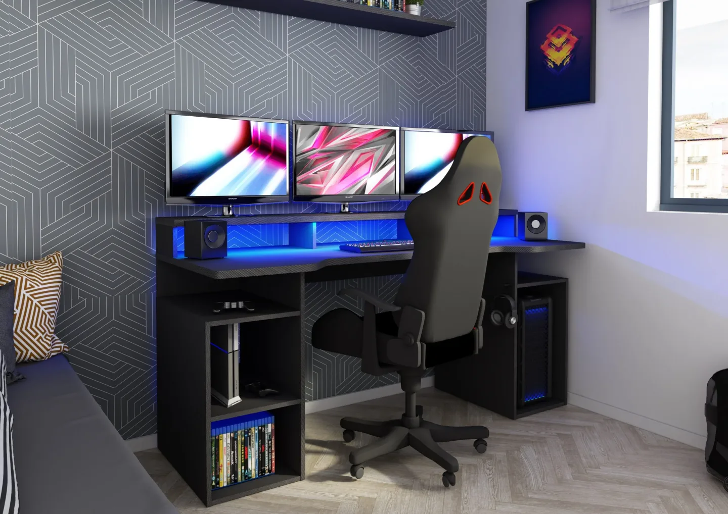 Drømmerom - Gamingbord Ultimate med LED-LYS