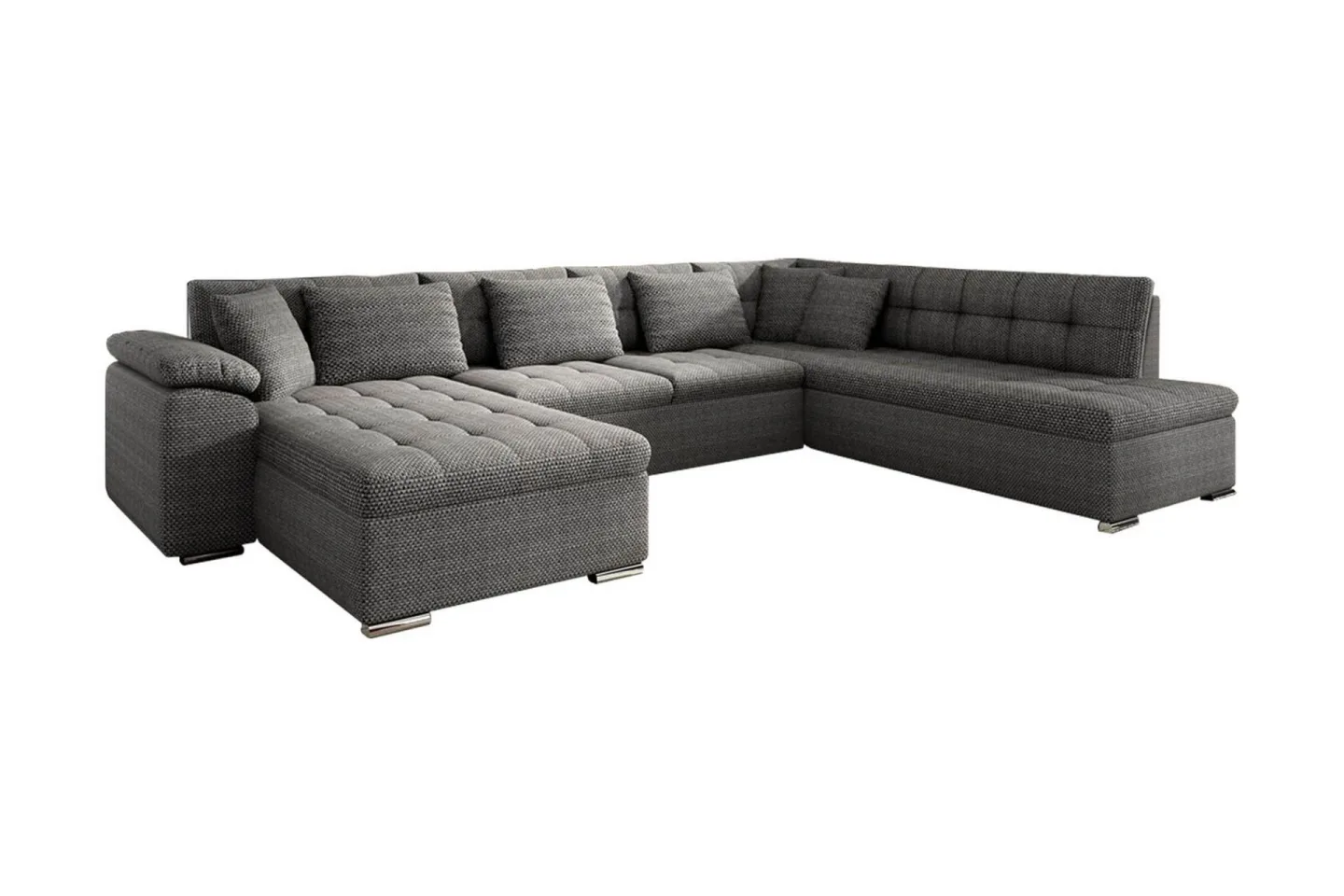 Niko U-Bäddsoffa 350x205x76 cm Divan Vänster - Mörkgrå