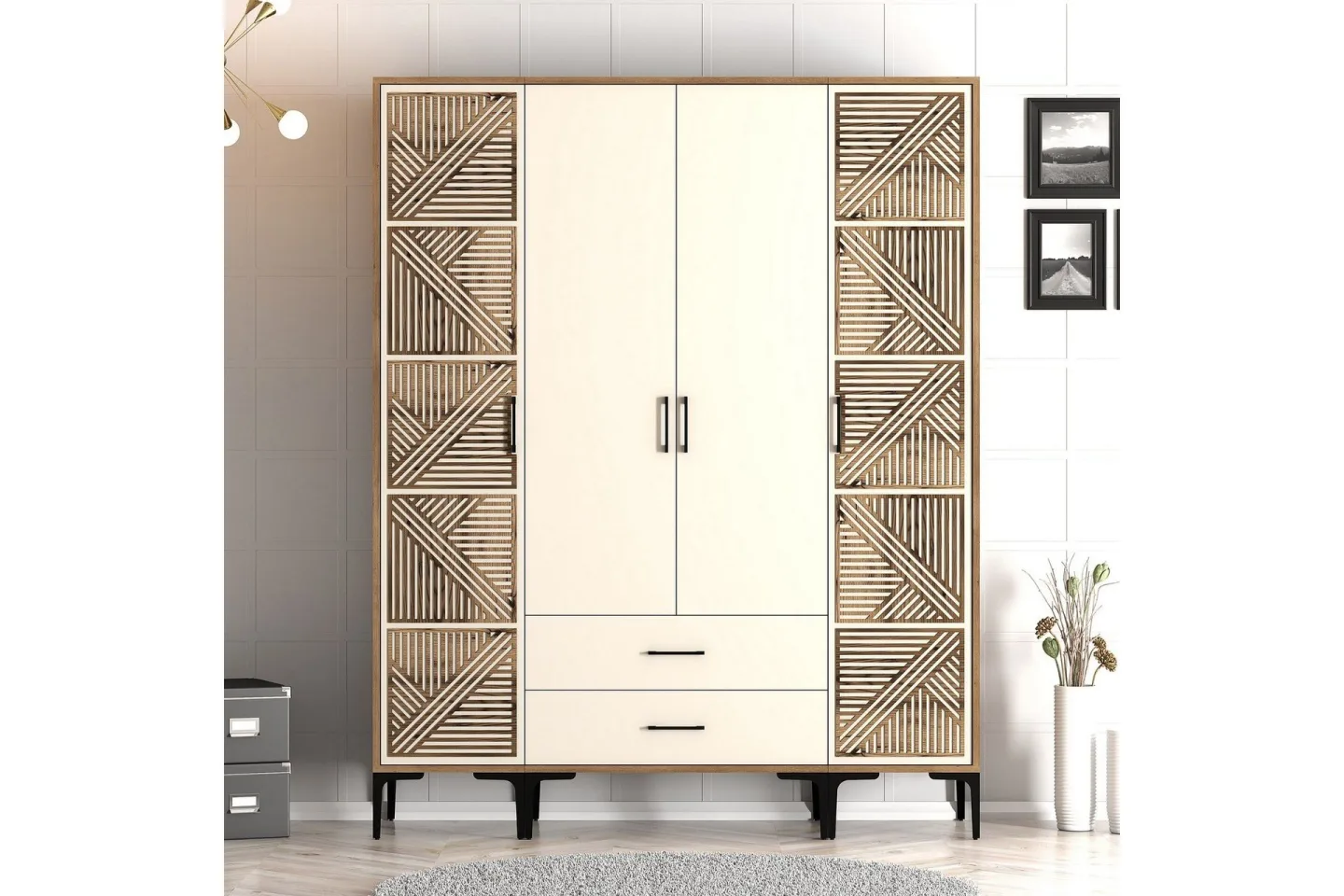 Kumsal Garderob 160 cm - Cream